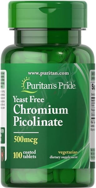 Puritan's Pride Chromium Picolinate 500 Mcg Yeast Free 100 Count 74312163906
