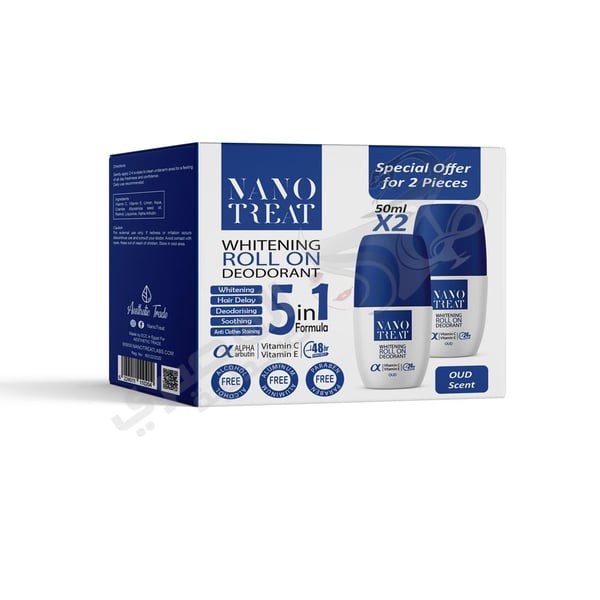 Nano Treat Deodorant Roll On Oud 50 Ml (1+1) 6224011110204