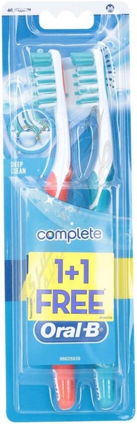 Oral-B Complete Deep Clean Multi Color Tooth Brush 40 Medium By 2 Pen