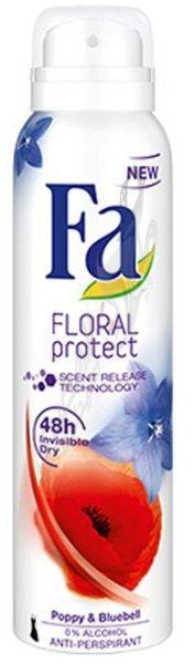 Fa Floral Protect Deo And Body Spray Poppy And Bluebell For Women By Schwarzkopf 200 Ml