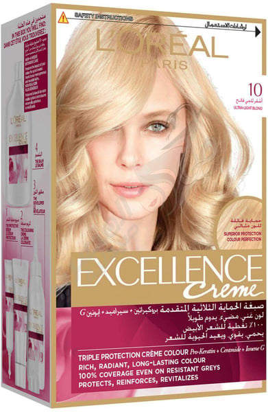 L'Oreal Hair Pigment Paris Excellence Creme Tinte Tono Rubio Muy Claro 10 Natural Baby Blonde 50 Ml