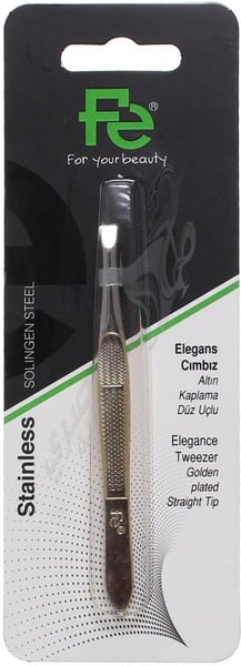 Fe Tweezer Elegance Golden Plated Straight Tip