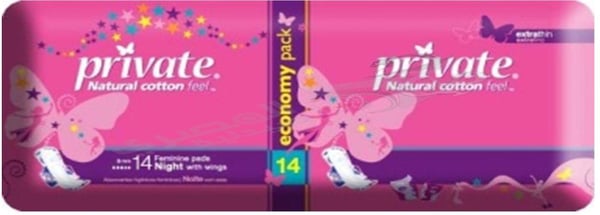 Private Cotton Extra Thin Ultra Night 14 Pads