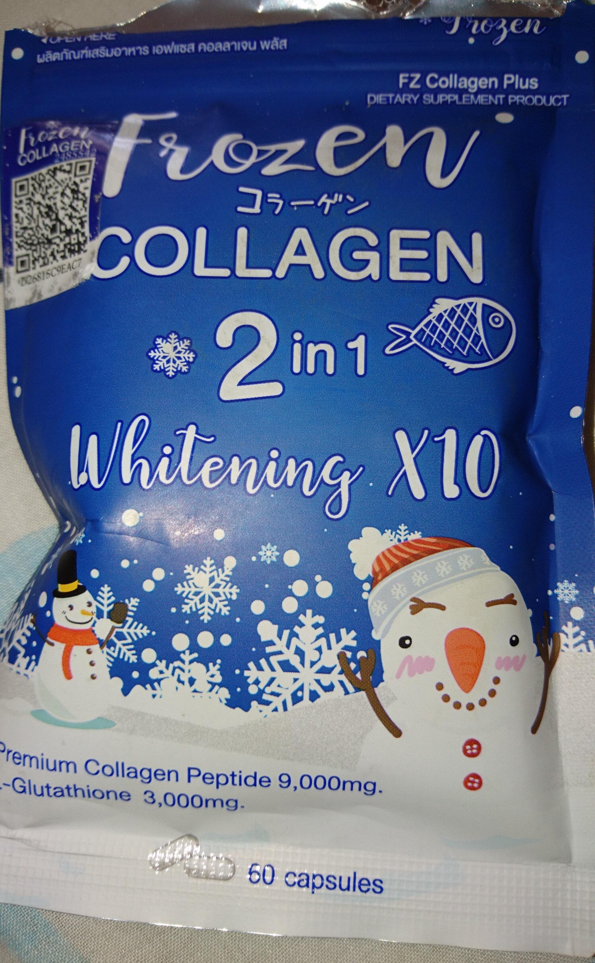 frozen glutathione Wake up with brighter, glowier skin Meet Collagen PLUS+ the powerful 2in1 collagen formula your skin will thank you for Collagen Peptide + Collagen Di-Peptide Vitamin C + L-Glutathione Deep skin 5 x Frozen Collagen Glutathione